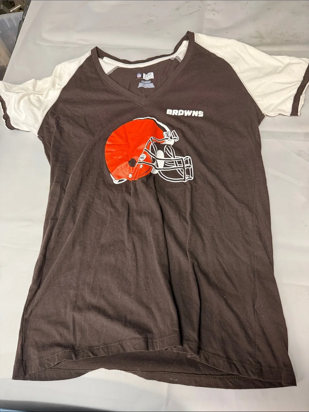 NFL Brown and White Cleveland Browns Helmet Tee
